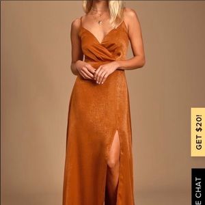 Constantine Rust Orange Satin Maxi Dress